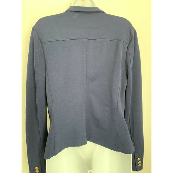 Lauren Ralph Lauren Womens Knit Blazer Viscose Dark Blue Gold Buttons Si… - Picture 4 of 8